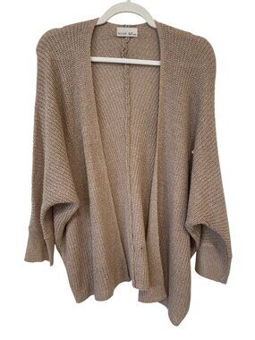 BeCool Cardigan Sweater Size Medium/Large Open Front Dolman Sleeve Beige Neutral